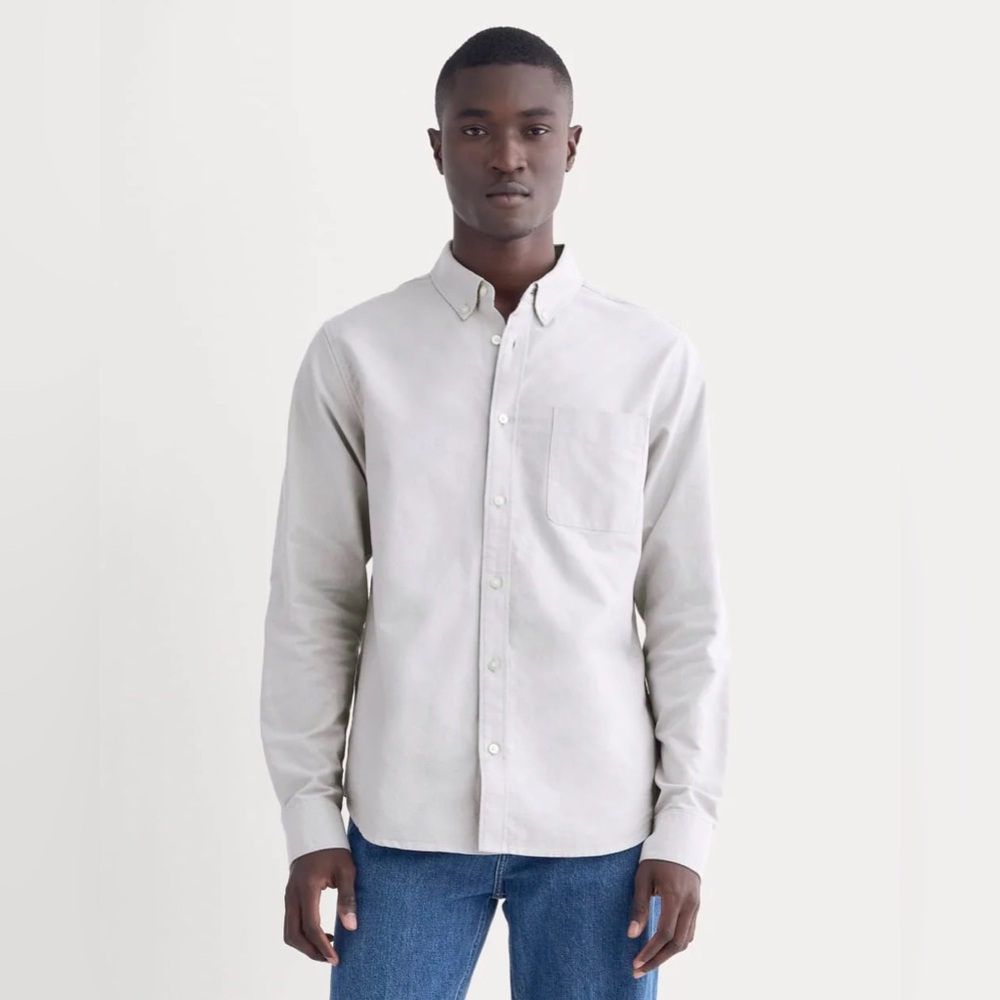 EVERLANE Organic Cotton The Long Sleeve Oxford Buttondown Shirt L/T Large Tall